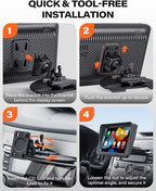 1Zero CD Slot Mount for CarPlay Screen, 360° Rotation Tool-Free Installation - Image 3