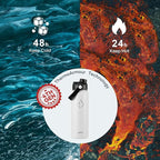 BUZIO 24 oz Water Bottle Insulated, Leakproof Stainless Steel Flask, Wide Mouth - Image 2