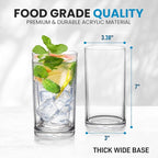 Zulay Kitchen Plastic Drinking Glasses – 24oz Acrylic Shatterproof Water Cups - Image 4