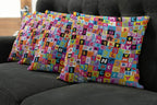 Ambesonne Abstract Throw Pillow Cushion Case Pack of 4, Colored Alphabet - Image 7