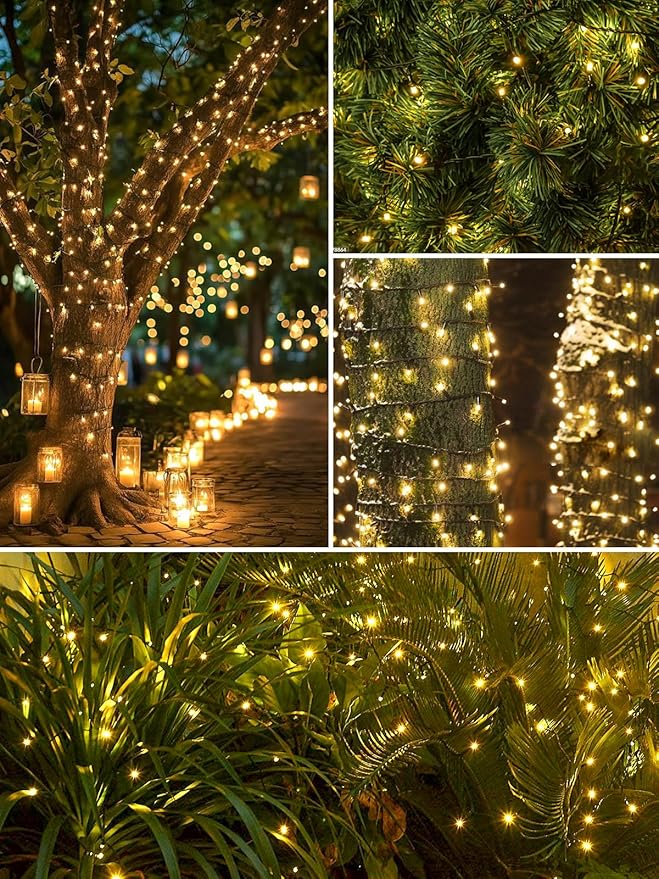 2 Pack 200 LED Solar String Lights - Image 3