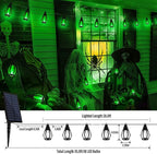 iBaycon Solar Halloween Lights, 27Ft 10 LED Bulbs Flickering Flame String Light - Image 3