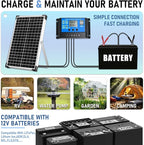 30W 12V/24V Solar Panel Kit, Monocrystalline Solar Battery Trickle Charger - Image 5