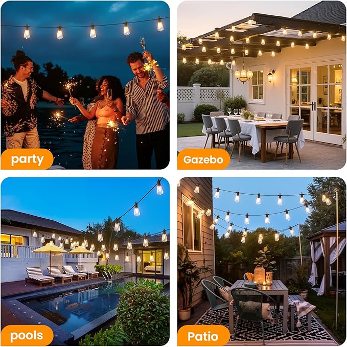 ZOTOYI Outdoor String Lights, 25FT Waterproof Patio Lights - Image 7