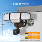 LUTEC 80W 9000LM LED Security Lights Hardwire Motion Sensor Outdoor Lights - Image 8