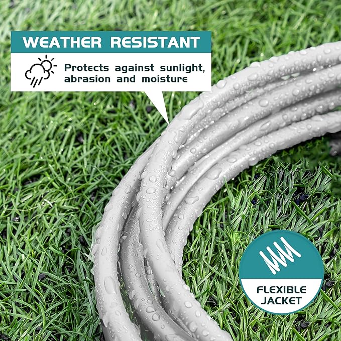 Indoor Outdoor Extension Cord Weatherproof, UL Listed, 16 Gauge 6FT White 3 - Image 4