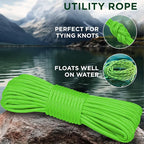 TECEUM Rope – 90 Feet x 1/4 Inch – Neon Green – Strong All-Purpose Utility Rope - Image 3