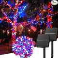 Minetom Red White Blue Lights, Waterproof Solar String Lights Outdoor, Solar by Minetom