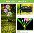WdtPro Solar Lights Outdoor Garden Decor, 4 Pack 12 Heads Solar Flower Lights - Image 4