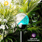 GIGALUMI Solar Outdoor, Cracked Glass Ball Solar Garden Lights, Color Changing - Image 3