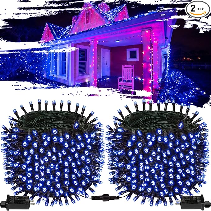 2-Pack Connectable Christmas Lights Outdoor, Total 164FT 400LED Christmas by OZS