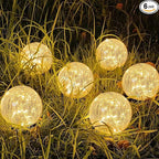 SyouHome Solar Garden Lights Outdoor Waterproof, 6 Pack LEDs Cracked Glass Ball by SyouHome