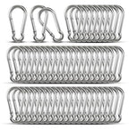 Small Carabiner Clip Hooks, Galvanized Iron Spring Snap Hook Fits Camping Hiking by KINLINK