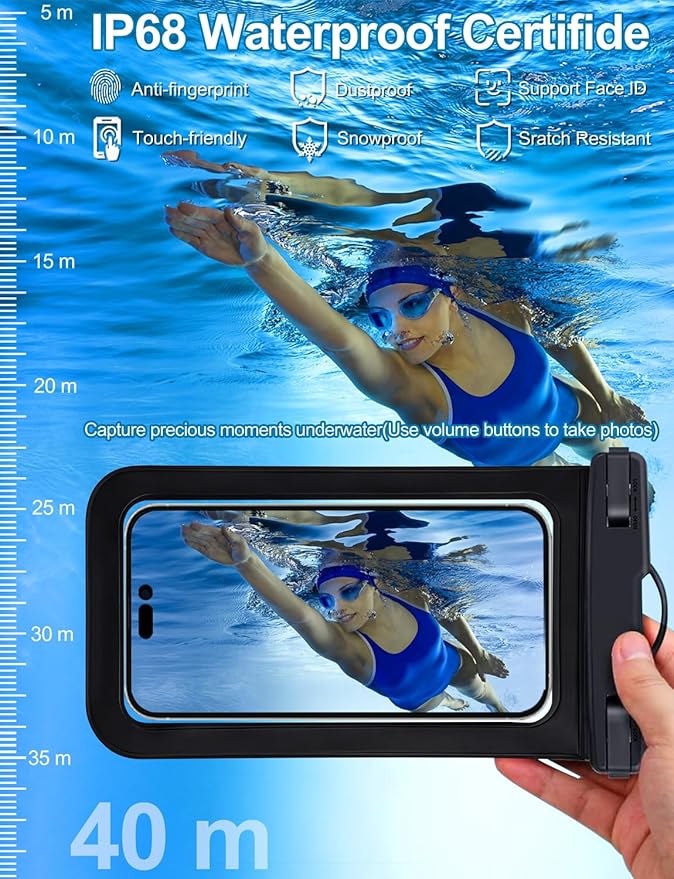 6 Pack Multicolor Waterproof Phone Pouch, Large Phone Waterproof Case Dry Bag - Image 4