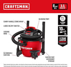 CRAFTSMAN CMXEVBE17584 6 Gallon 3.5 Peak HP Wet Dry Vac, Portable Shop Vacuum - Image 2