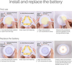 STAR-SPANGLED 6 Pack 2.8” Motion Sensor Lights Indoor AAA Battery Operated - Image 5