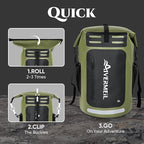 Waterproof Dry Bag with Waterproof Phone Case and small waterproof Bag Green - Image 5