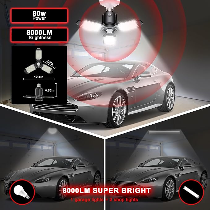 Motion Sensor Garage Light, 80W Garage Lights Ceiling Led Motion Activated - Image 4