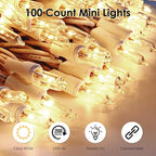 Meteds Christmas Lights 2 PCS 50 Count Clear Mini Lights White Wire UL - Image 3
