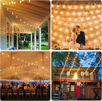 50FT LED G40 Globe String Lights White, Shatterproof Outdoor Patio String - Image 7