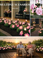 GIGALUMI Solar Lights Outdoor for Garden Decor, 3 Pack Solar Flower Lights - Image 6
