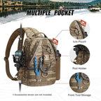 Piscifun Fishing Backpack with Rod Holder, Lightweight Sling Bag Storge Gear - Image 3