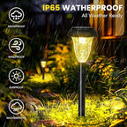 GIGALUMI 16 Pack Solar Lights Outdoor Waterproof, Warm White Pathway Light - Image 5
