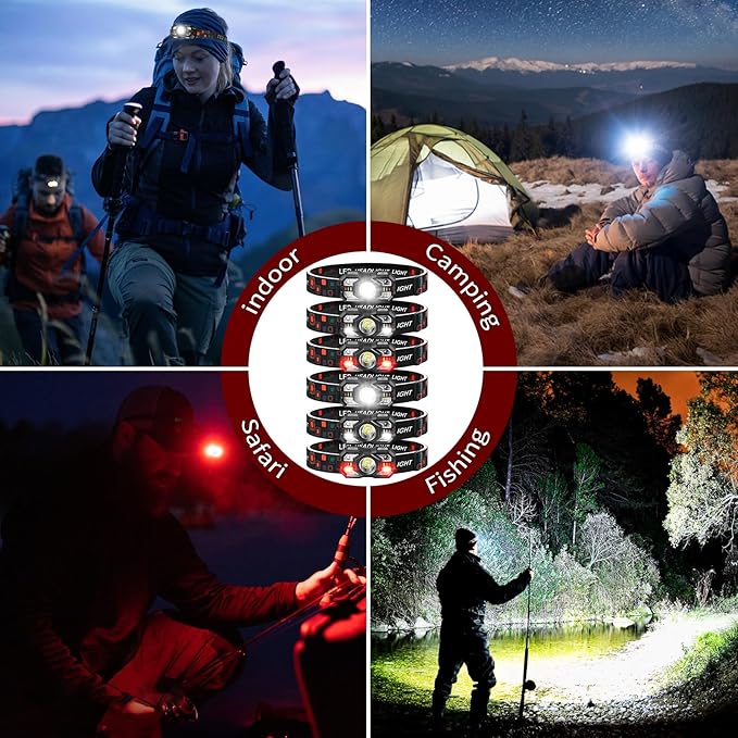 Headlamp Rechargeable 12Pack, 3000 Lumen Ultra-Light Bright Headlamp Flashlight - Image 6