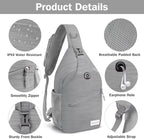 ZOMAKE Sling Bag, Small Crossbody Sling Backpack, Water Resistant Shoulder - Image 4