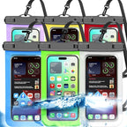 6 Pack Multicolor Waterproof Phone Pouch, Large Phone Waterproof Case Dry Bag by Famoby