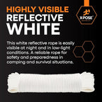 Line Nylon Cord - 100 Ft White Reflective Guyline - Camping Rope - Image 5