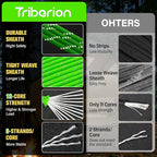 Reflective Paracord Rope 750 lb - 100ft 5/32" Parachute Cord 4MM 12-Strand para - Image 2