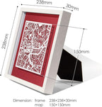 O3 Design Studio Washington D.C. Cut Map Framed, 9x9 inches, Paper Cutting Art - Image 7
