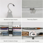 Surblue Hanging Closet Storage Bag Collapsible 3-Shelf Washable Oxford Fabric - Image 6