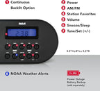 RCA RCWR7V AM/FM Weather Alert Radio - Image 6