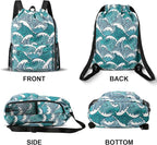 Drawstring Backpack with Mesh Pockets String Gym Bag Sackpack Sandproof Water - Image 6