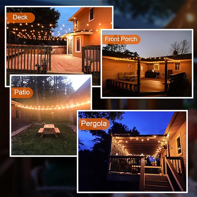 GPATIO Outdoor String Lights, 60FT Waterproof Patio Lights - Image 5