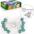 Nautical String Lights, Beach Theme Float Lights Set of 10 Blue G50 Beach - Image 7