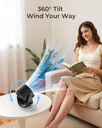 Koonie Desk Fan, LED Display Mini Table Fan, Rechargeable Personal Fan - Image 8