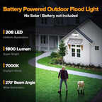 UME Battery Powered Motion Sensor Outdoor Lights 302 LED 1800LM, IP65 - Image 2