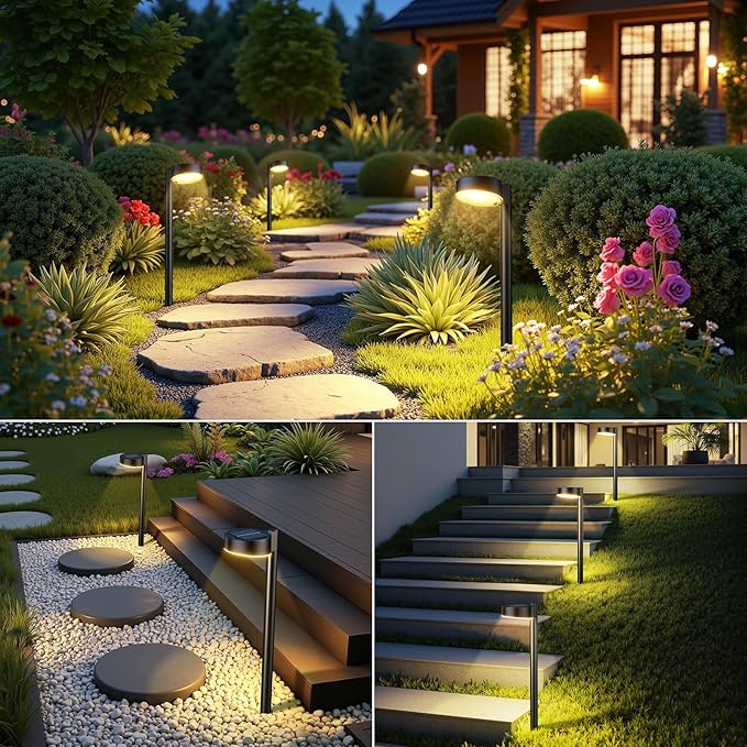 Ahaorigin 4 Pack Solar Pathway Lights Outdoor, Bright LED Solar Lights Outdoor - Image 6
