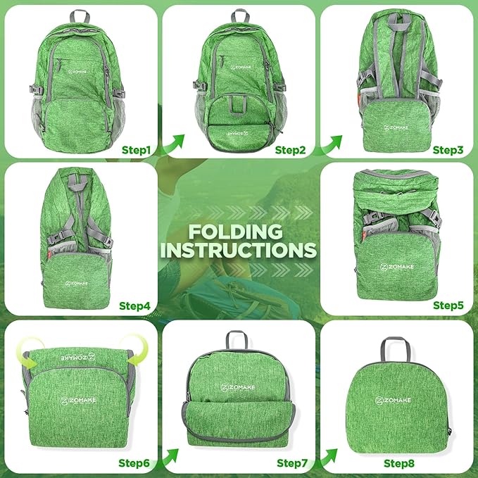 ZOMAKE Ultra Lightweight Packable Backpack 25L, Small Foldable Backpacks Hiking - Image 5