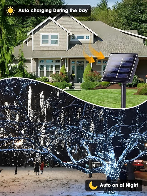 2 Pack 200 LED Solar String Lights - Image 2