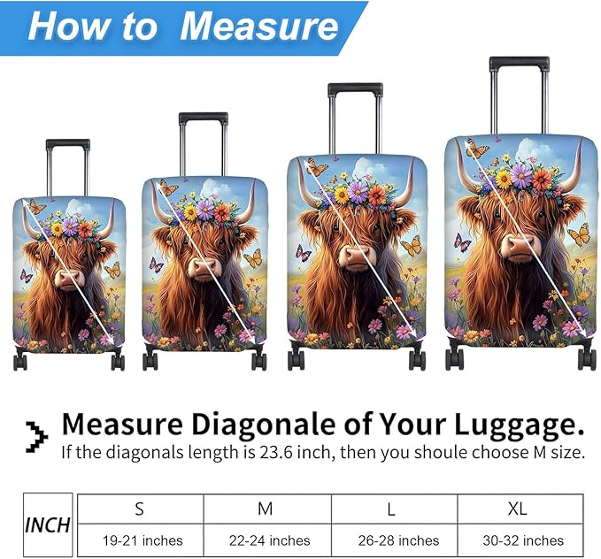Luggage Cover Protector for 22-24 Inch Suitcases, TSA Approved Elastic Travel - Image 2