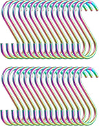 Evanda Rainbow S Hooks for Hanging Pack of 30, Heavy Duty Stainless Steel by Evanda