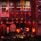 iBaycon Solar Halloween Lights, 27Ft 10 LED Bulbs Flickering Flame String Light - Image 5