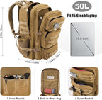Military Tactical Backpack 50L Large Day Backpack - Image 3