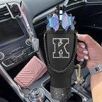 9PCS Black for Stanley Cup Accessories Set Bling Initials Bow Charms for - Image 6