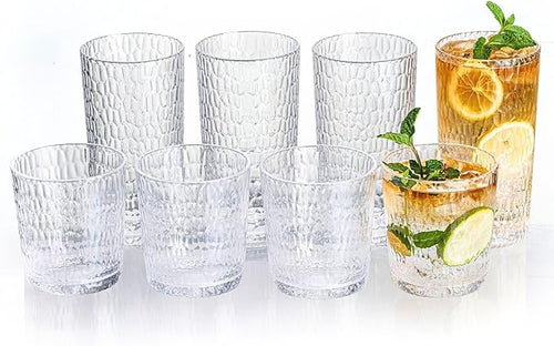 15oz and 22oz Clear Acrylic Glasses Drinkware, Honeycomb Stackable by MIYOPESI