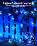 Brightown 2 Pack Total 52FT 120 LED Solar Flower String Lights - Image 6